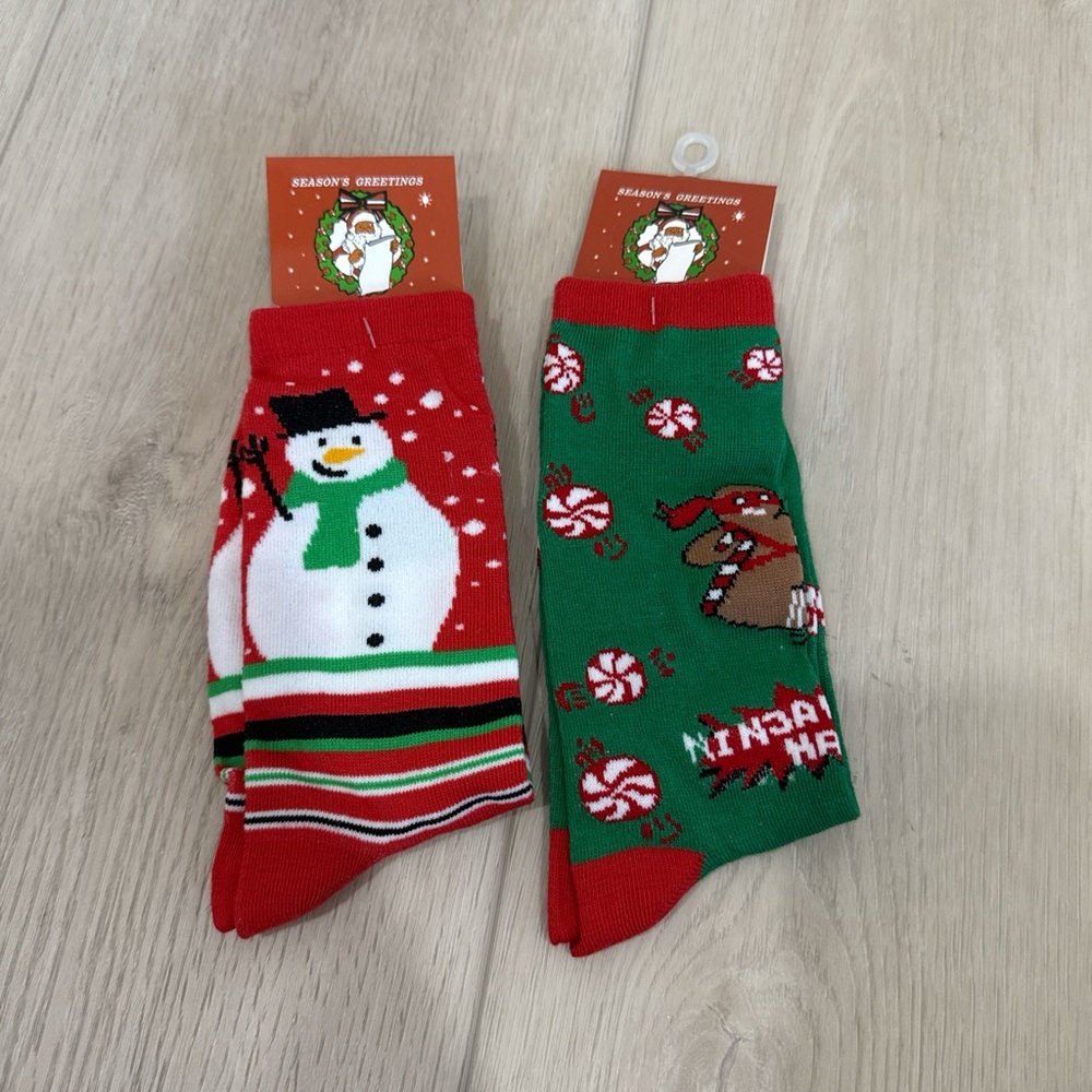 NWT! Holiday Snowman and Reindeer Socks